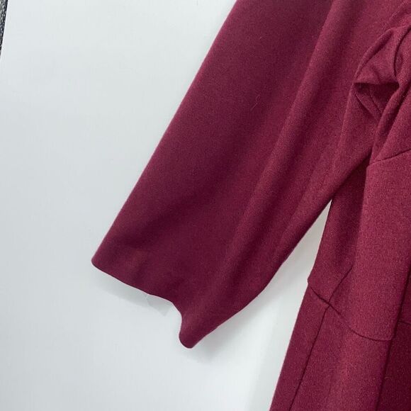 Talbots Audrey Mock Neck Ponte Jersey A-Line Dress 3/4 Sleeve Wine Sz 18WP - Picture 5 of 12